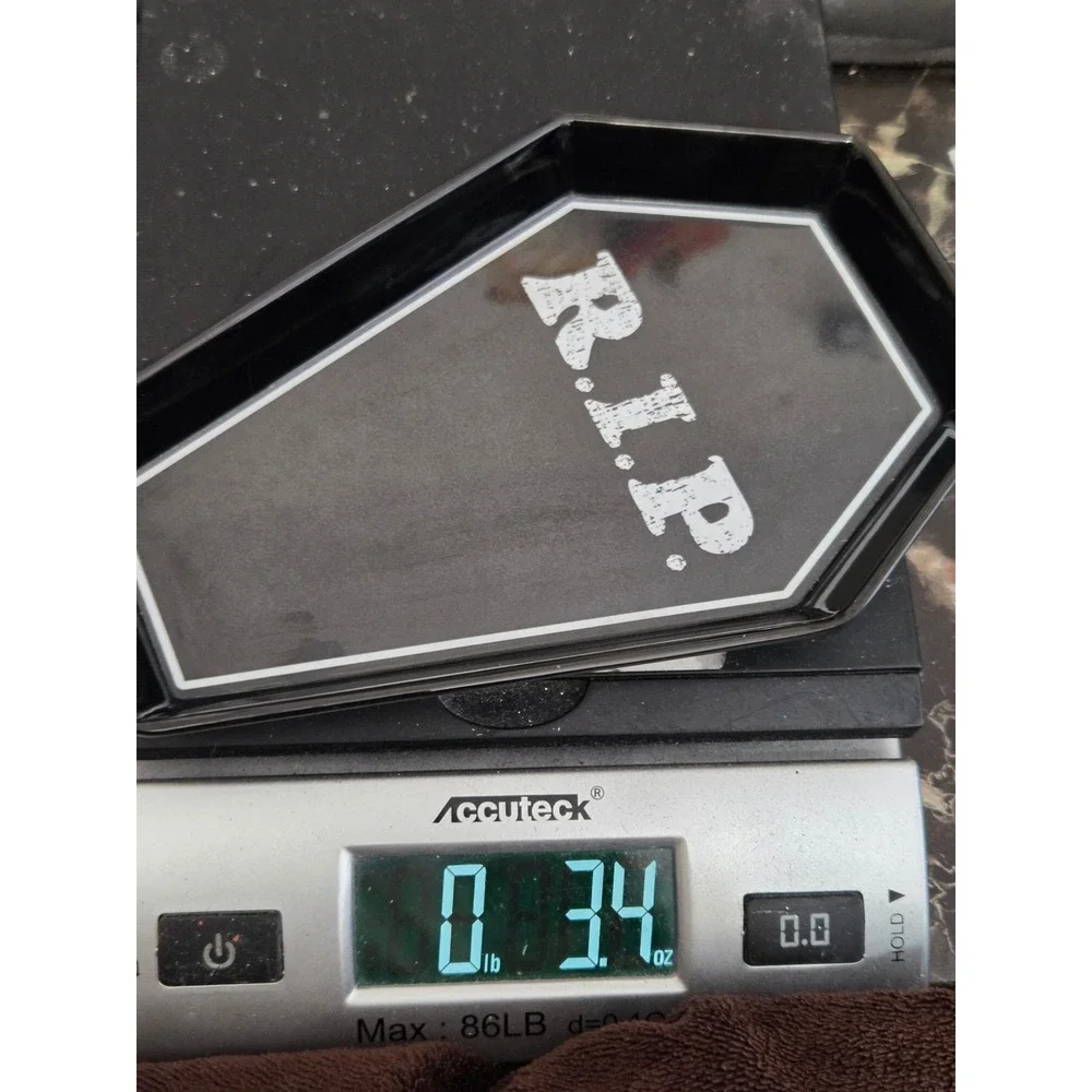 Black Coffin Shaped RIP Tombstone Melamine Tray Spoon Rest Gothic Halloween